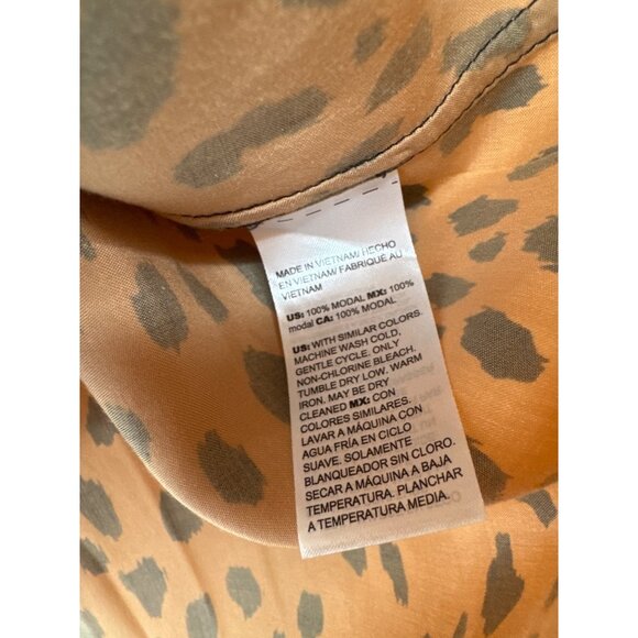 Chicos 3 Cheetah-Print Sandwashed Satin shirt top blouse Size XL - Picture 5 of 8